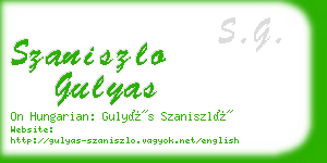 szaniszlo gulyas business card